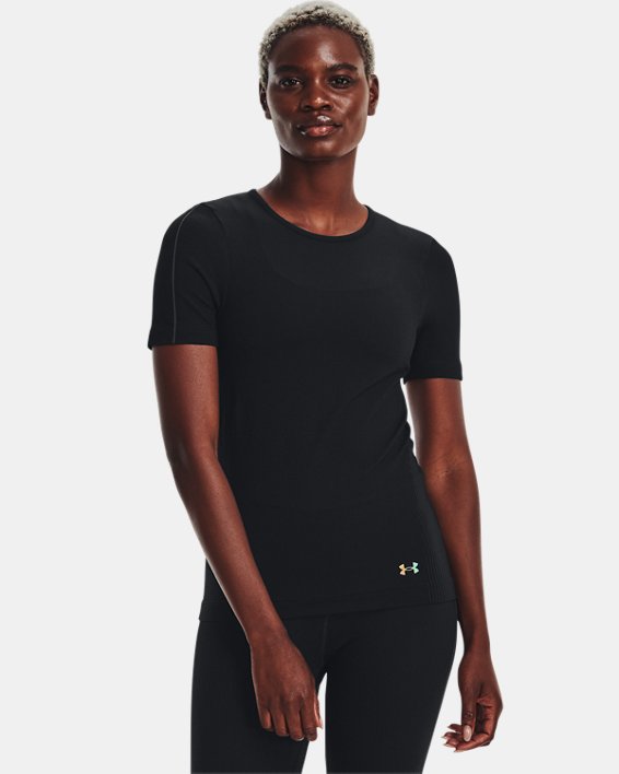 T-shirt à manches courtes UA RUSH™ Seamless pour femme, Black, pdpMainDesktop image number 0